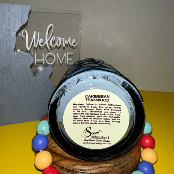 CARIBBEAN TEAKWOOD, SCENT UNLEASHED HAND POURED SCENTED CANDLES - Picture 5 of 5